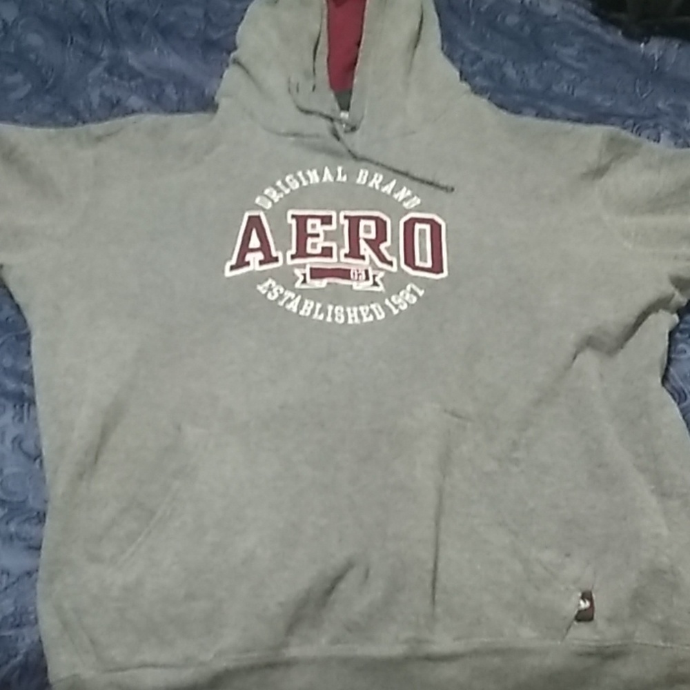 Aeropostale gray - red hoodie